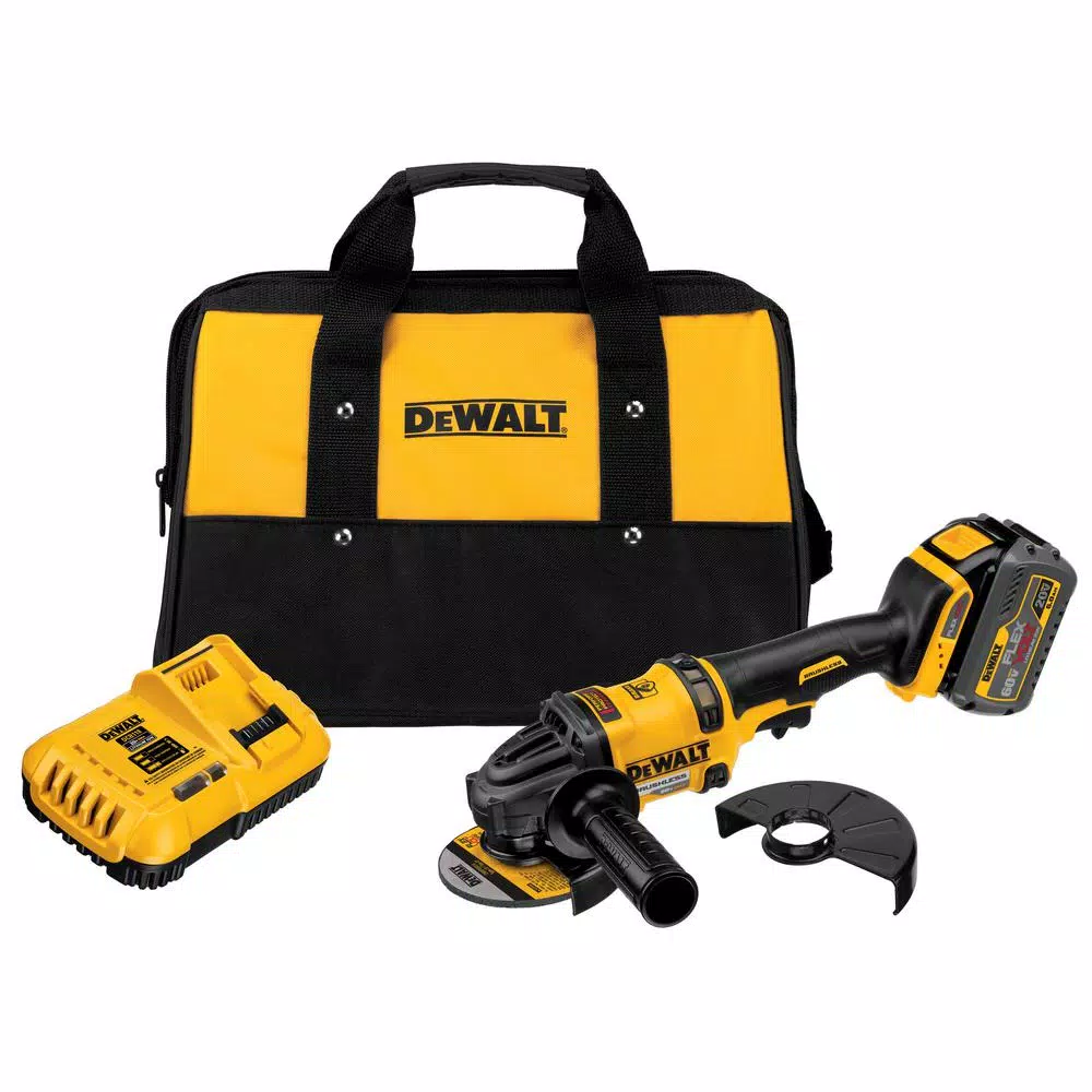 DEWALT FLEXVOLT 60-Volt MAX Cordless Brushless 4-1/2 in. Angle Grinder， (1) FLEXVOLT 9.0Ah and (1) FLEXVOLT 6.0Ah Battery and#8211; XDC Depot