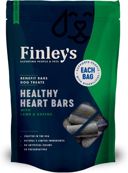 Finley's Barkery Healthy Heart Soft Chew Benefit Bars Dog Treats， 16-oz bag