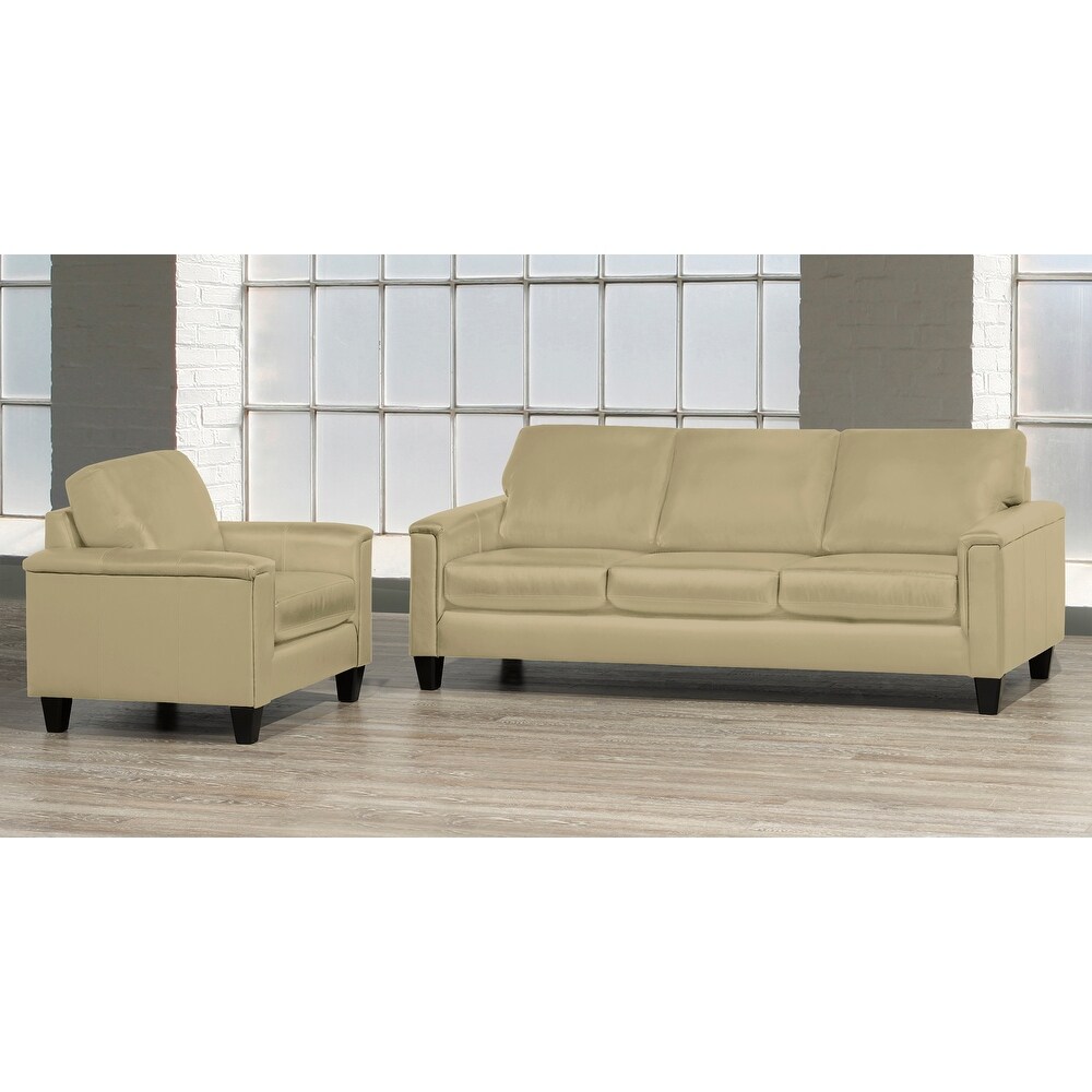 Auckland Top Grain Leather Sofa and Armchair Set