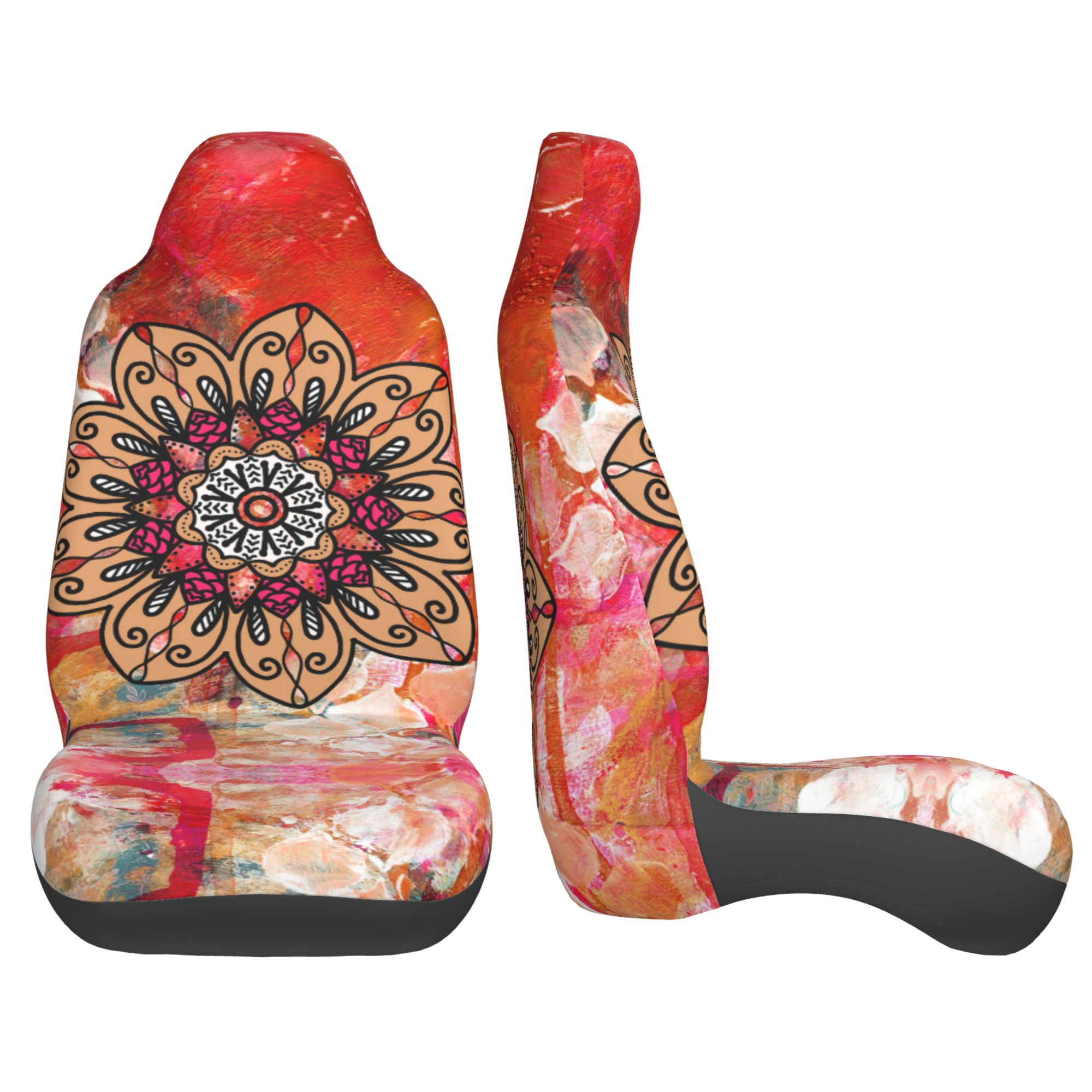 ZICANCN Car Seat Cover Boho Mandala Ethnic Style Car Front Seat Covers Protectors ， Automotive Seat Covers for Cars Trucks Suv