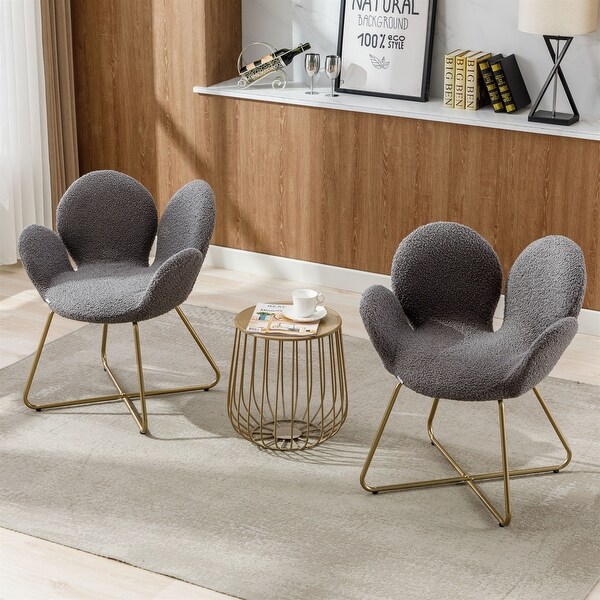 Modern Velvet Accent Chair with Metal Legs (Set of 2)