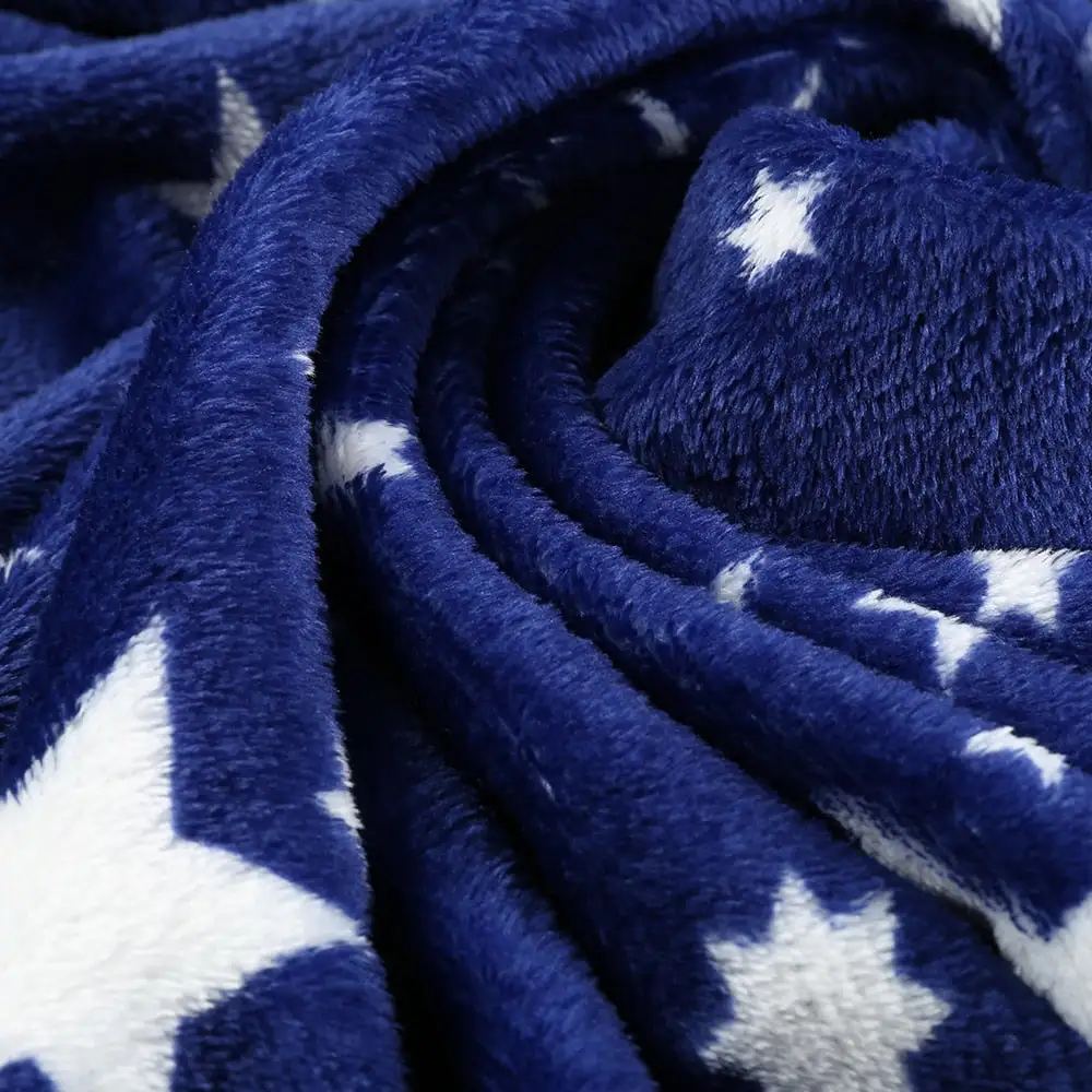 High Quality Blanket Super Soft Warm Solid Warm Micro Plush Fleece Star Blanket Throw Rug Sofa Bedding