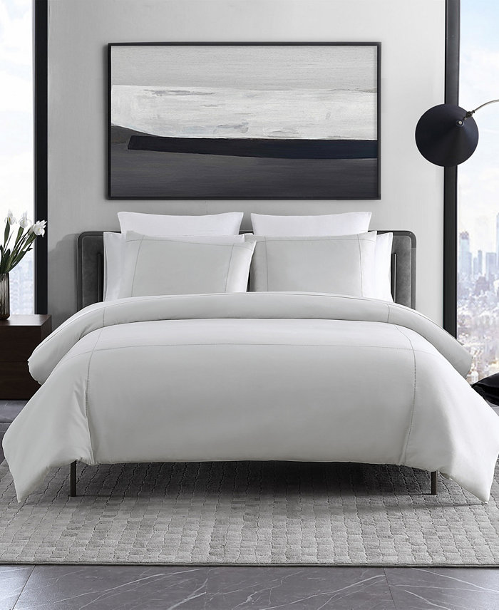 Vera Wang Simple Dot Embroidered Cotton Sateen Duvet Cover Set， Queen