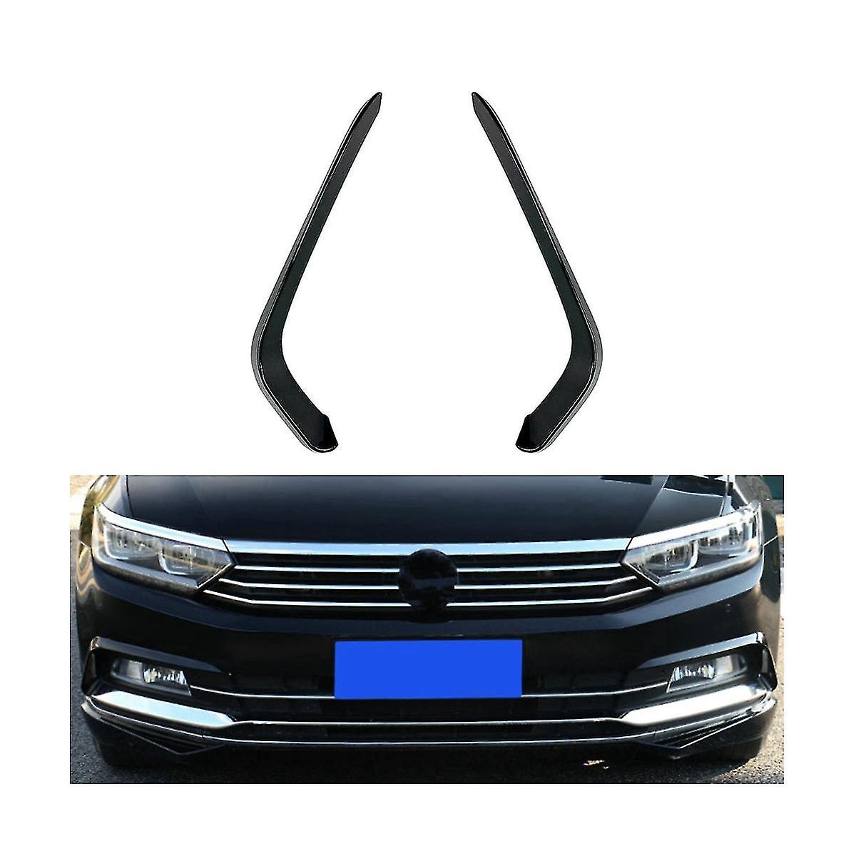 Car Front Bumper Splitter Spoilers Canard Air Knife Surround For B8 R Line 2016-2020 Gloss Black