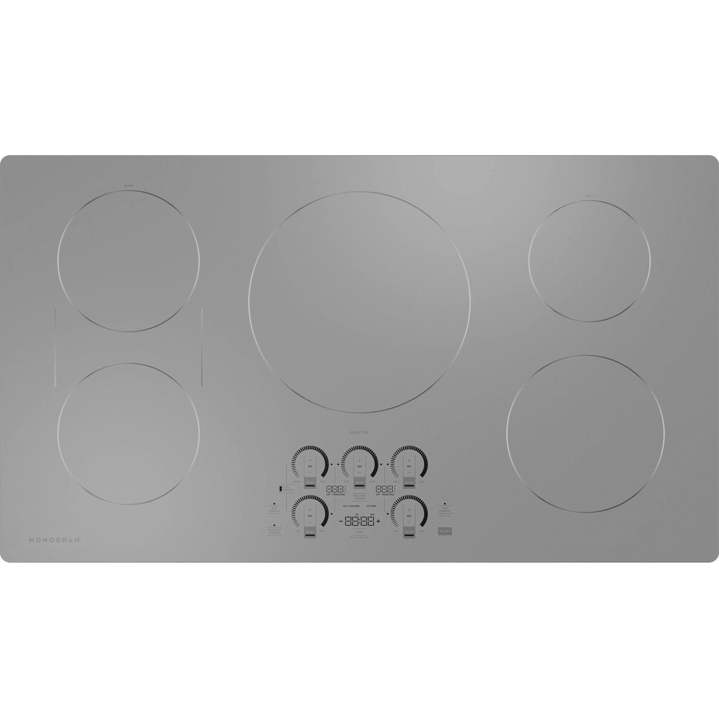 Monogram 36-inch Built-in Induction Cooktop with Wi-Fi Connect ZHU36RSTSS