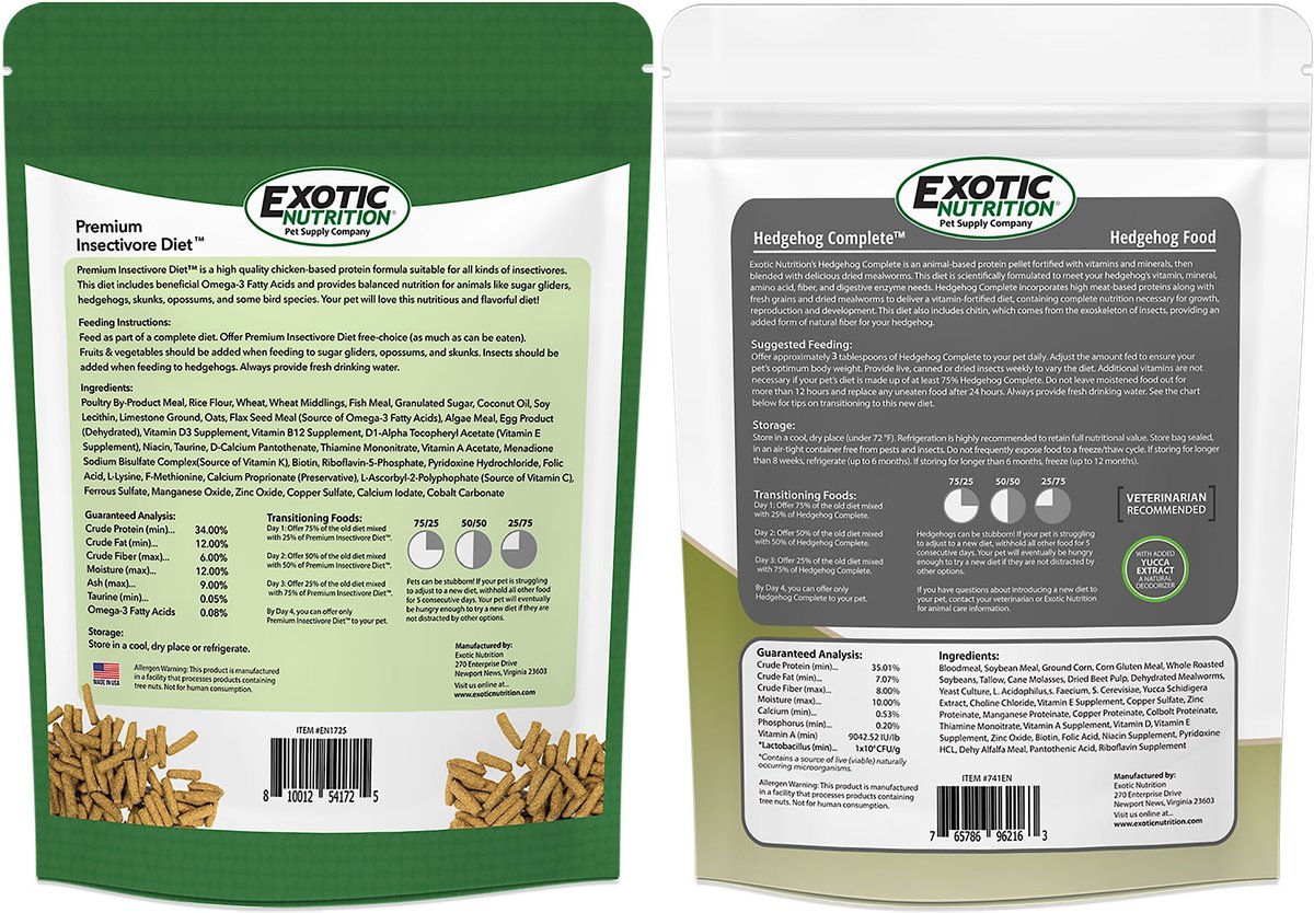 Exotic Nutrition Hedgehog Food Starter Kit