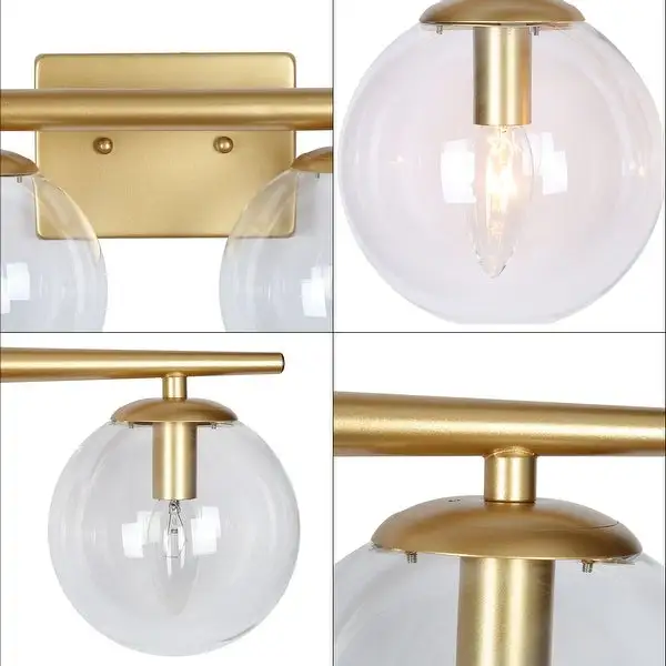 Modern Gold 4/ 3-light Bathroom Vanity Lights Glass Globe Wall Sconces