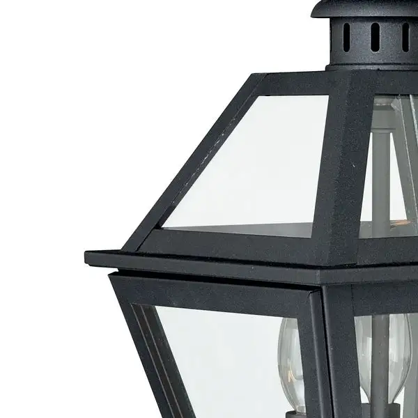 Nottingham 3 Light Black Outdoor Lantern Pendant Clear Glass - 9-in W x 16-in H x 9-in D