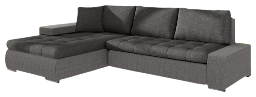 AMARA Sectional Sleeper Sofa  Universal Corner  Grey/Dark Grey   Contemporary   Sleeper Sofas   by Table World  Houzz