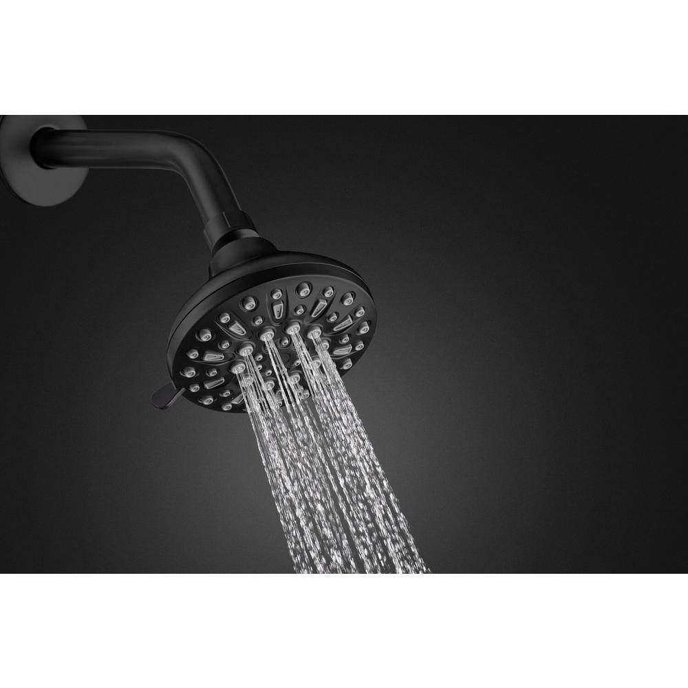 Glacier Bay Irena Single-Handle 6-Spray Tub and Shower Faucet in Matte Black (Valve Included) HD873X-8E10H