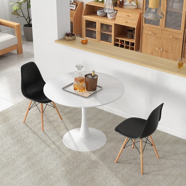 Gadgsetstore 3 Pcs Dining Set Modern Round Dining Table 2 Chairs For Small Space Kitchen