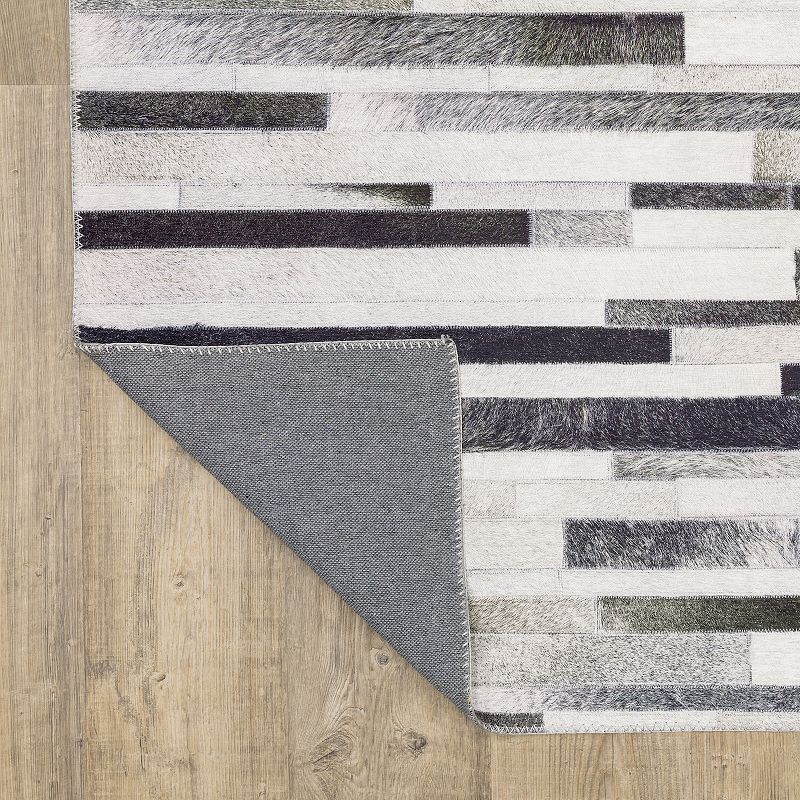 StyleHaven Markus Modern Layered Blocks Faux Hide Area Rug