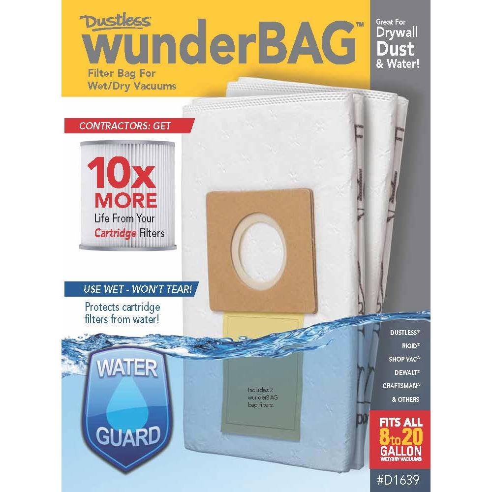 Dustless Technologies Wunderbag Micro Pre-Filter (2-Pack) for Dustless Wet+Dry Standard and HEPA Vacuum 13141