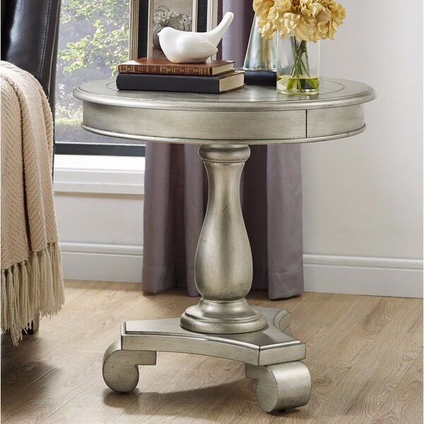 Copper Grove Sierra Round Wood Pedestal Side Table