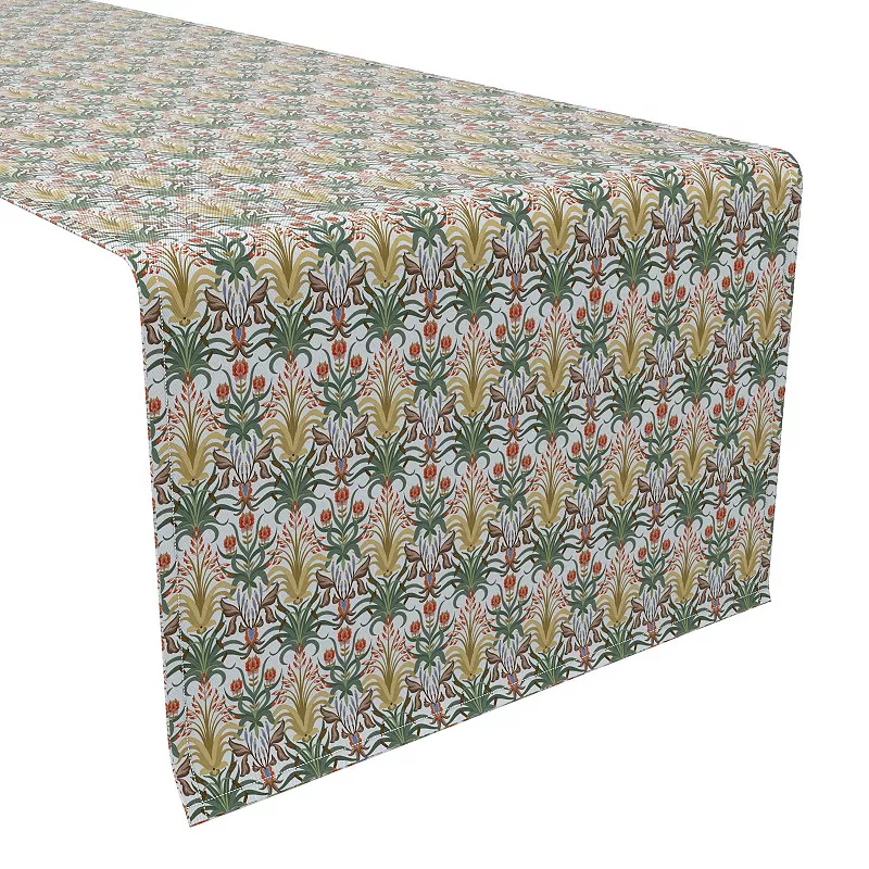 Table Runner， 100% Cotton， 16x108， Floral 109