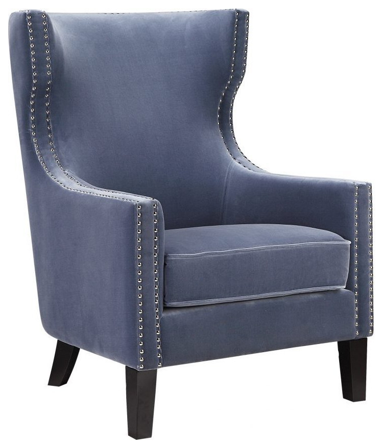 Valley Arm Chair Blue   Transitional   Armchairs And Accent Chairs   by Old Bones Co.  Studios  Houzz