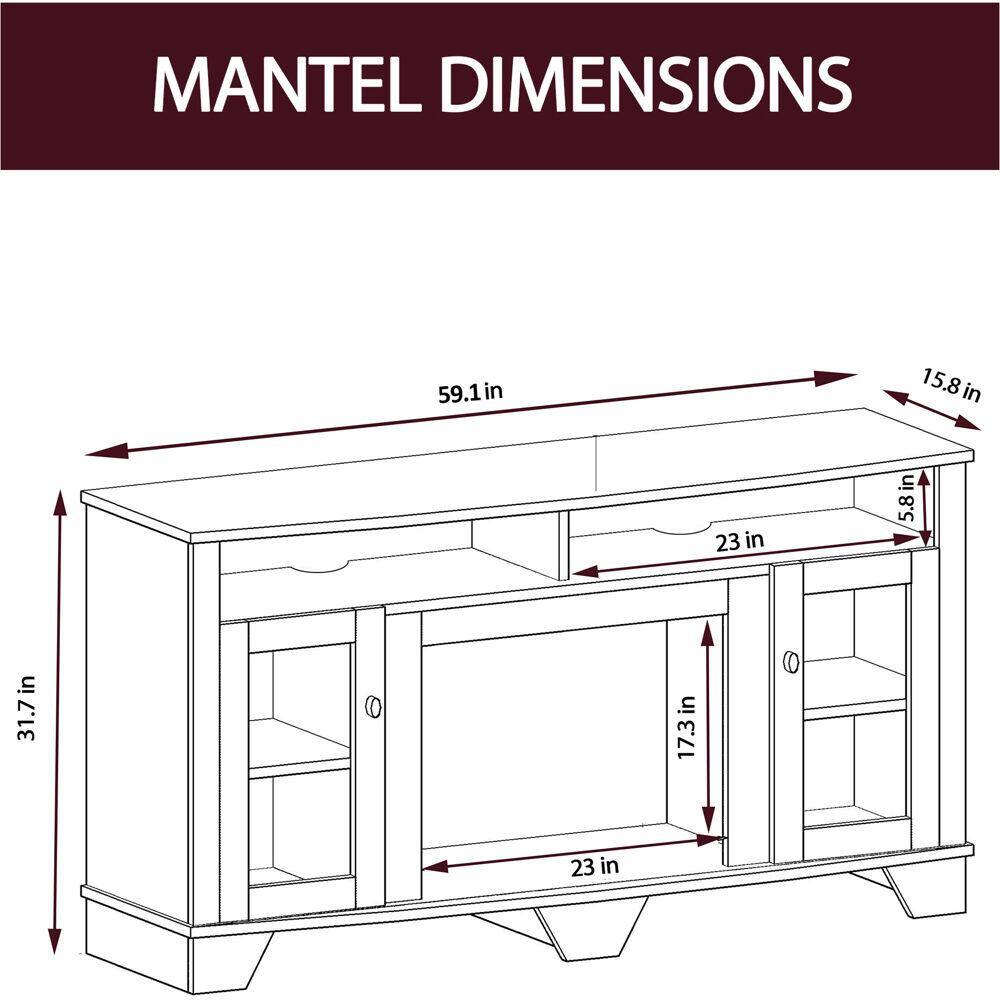 Cambridge Savona 59 in. Electric Fireplace Heater TV Stand in Mahogany with Enhanced Log Display and Remote CAM6022-1MAHLG3