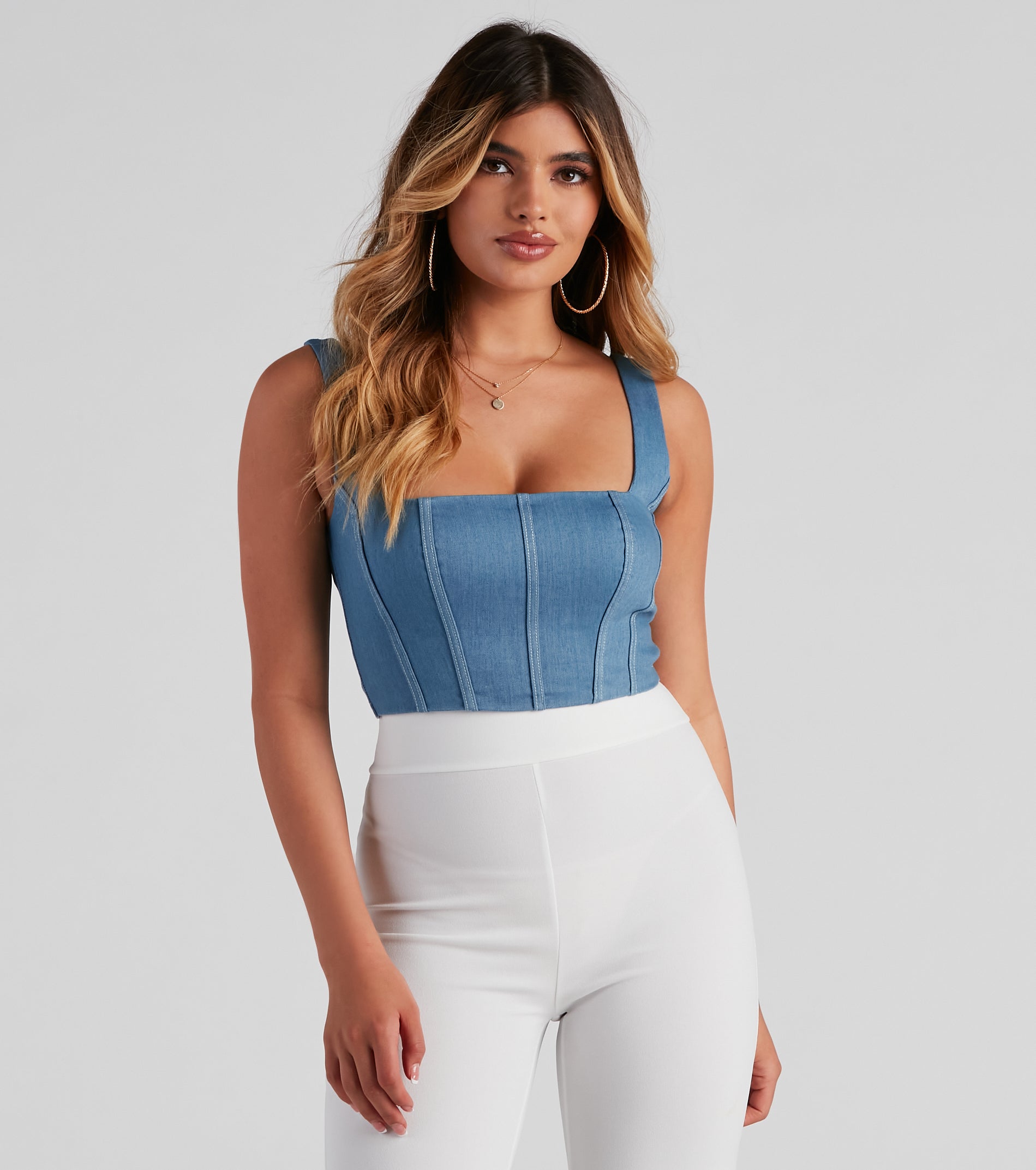 Timeless Square Neck Denim Corset