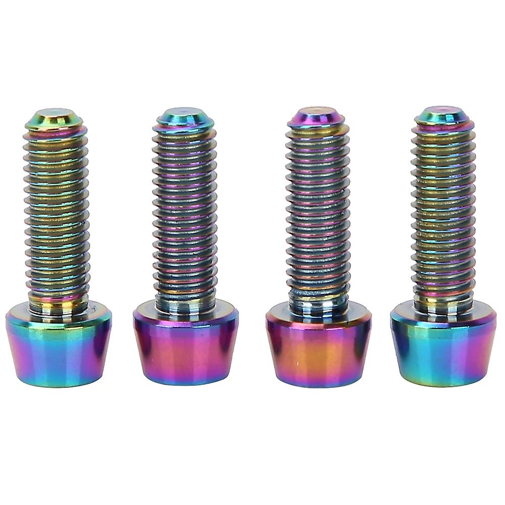 4pcs M5*15mm Bicycle Titanium Alloy Tapered Bolts Mountain Bike Stem Fixed Screws