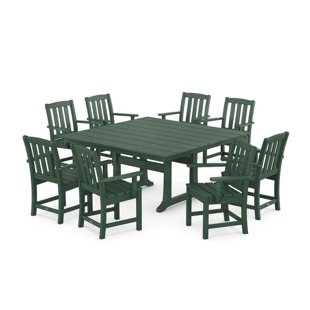 Cape Cod 9 Piece Square Farmhouse Dining Set with Trestle Legs