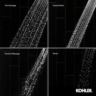 KOHLER Lively 4-Spray Patterns 4. 3125 in. Wall Mount Handheld Shower Head with Hose in Matte Black REC26822-G-BL