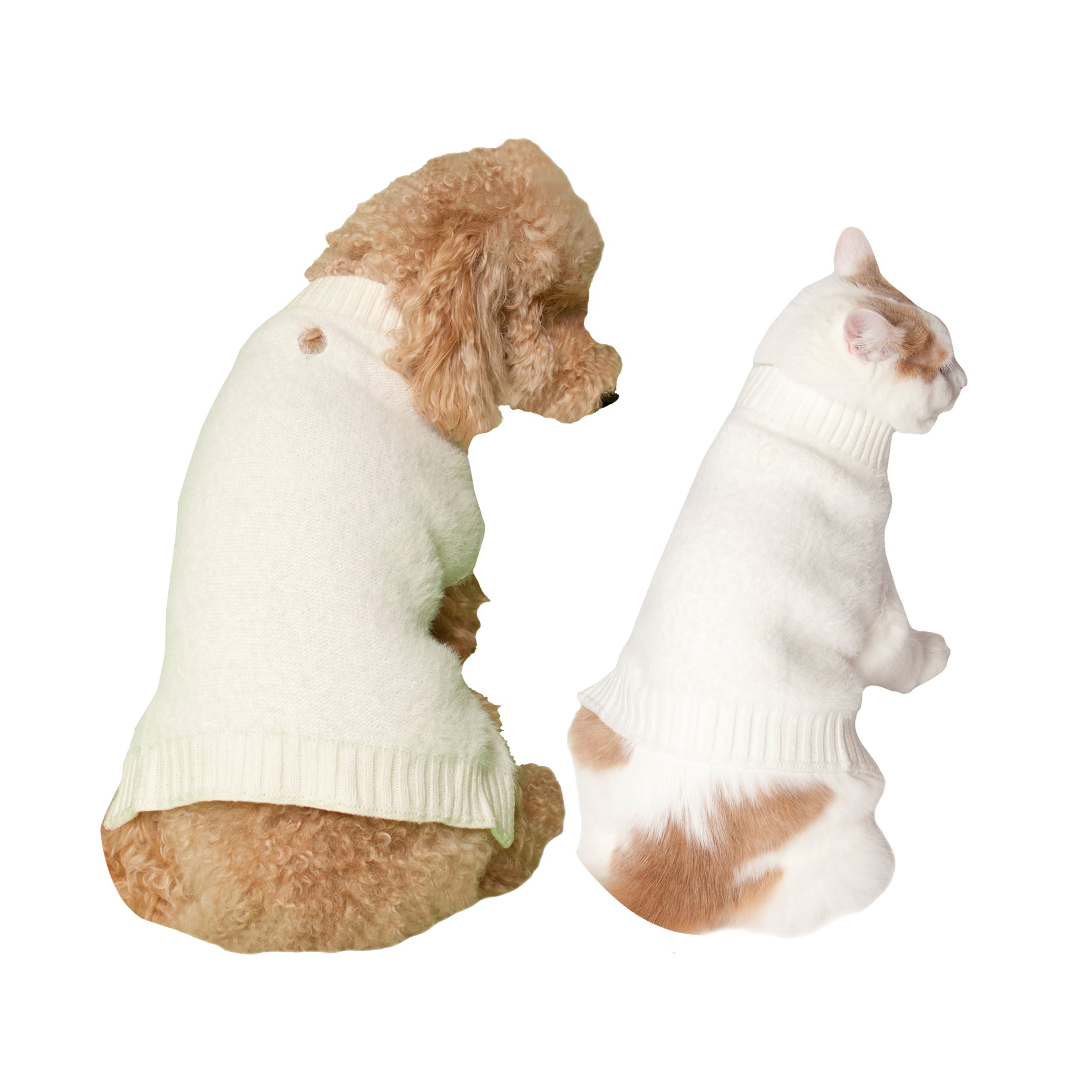 Vibrant Life Holiday Vanilla Fuzzy Fur Dog Sweater and Cat Sweater