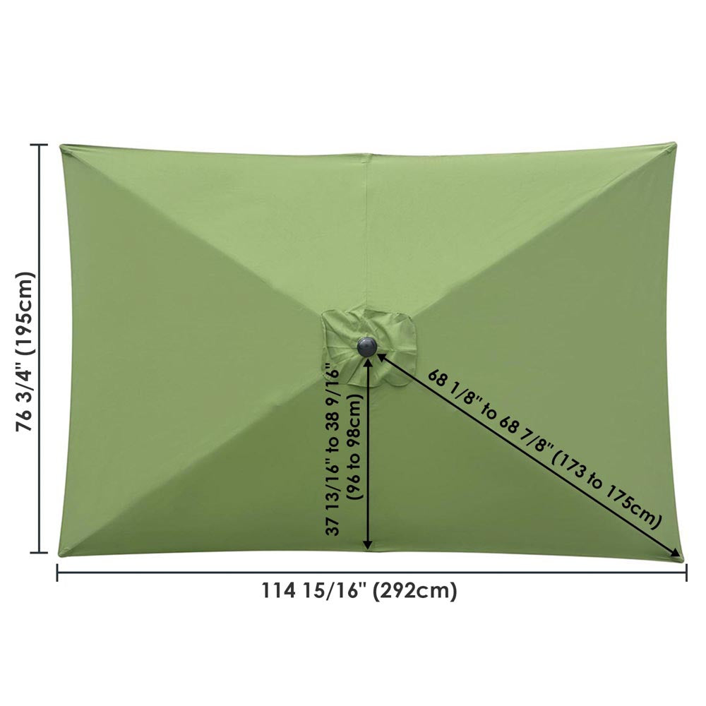 Yescom Umbrella Replacement Canopy 10x6.5ft 6-Rib Rectangle