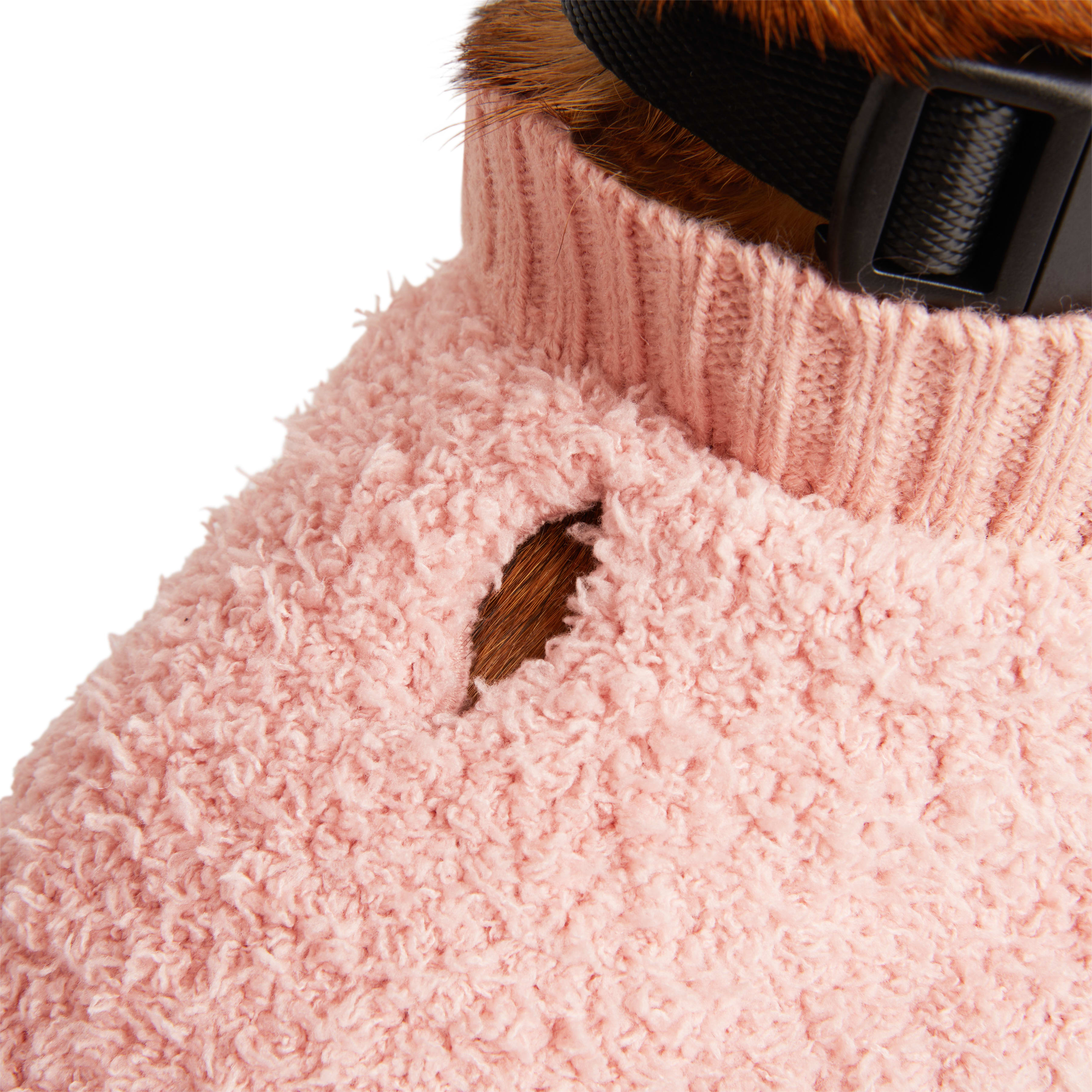 YOULY Pink Fuzzy Dog Sweater， XX-Small