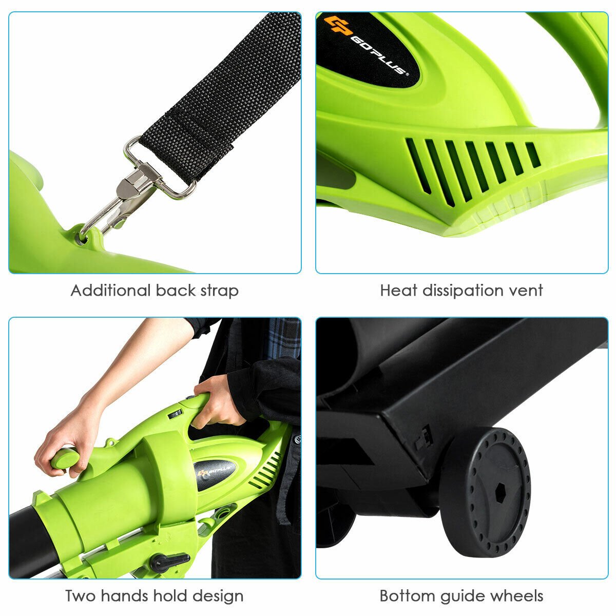 Premium 3-In-1 Electric Leaf Blower Leaf Vacuum Mulcher W/ 6 Speeds