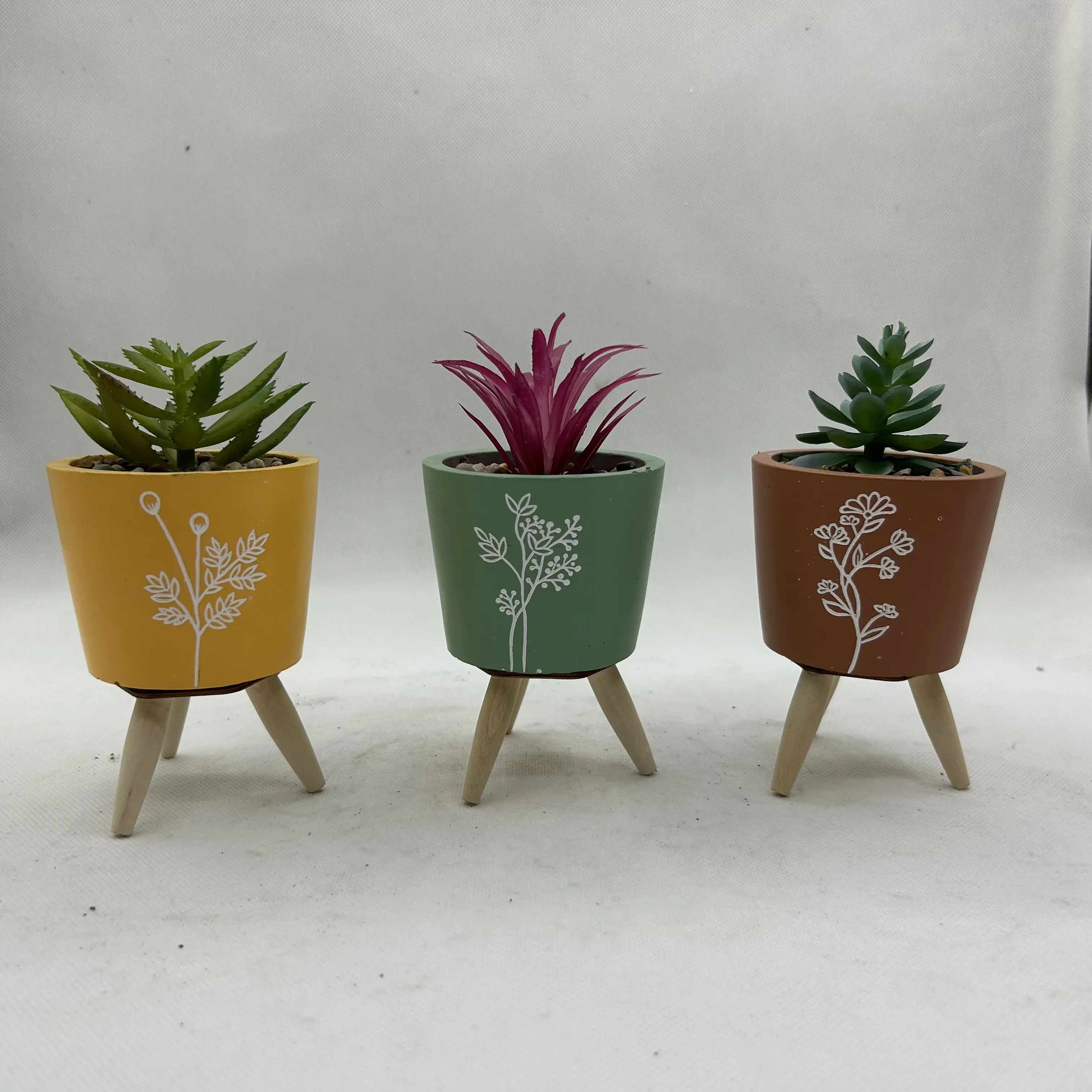 Mini Cement Artificial Flowers Plant Pots Garden Supplies