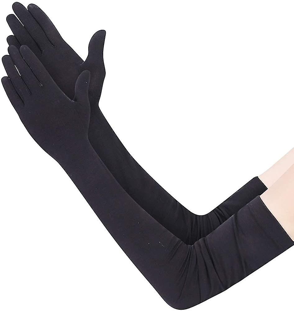 Womens Sunscreen Long Driving Gloves Arm Sleeves Touch Screen Mittens Breathable