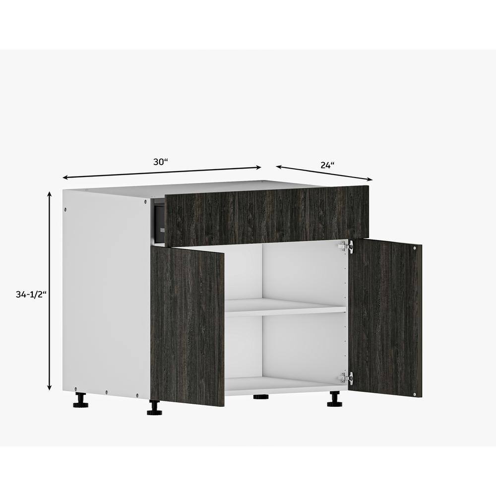 Cambridge Quick Assemble Modern Style with Soft Close 30 in Sink Base Kitchen Cabinet 2 Door (30 in W x 24 in D x 34.50 in H) SA-BUS30-CM