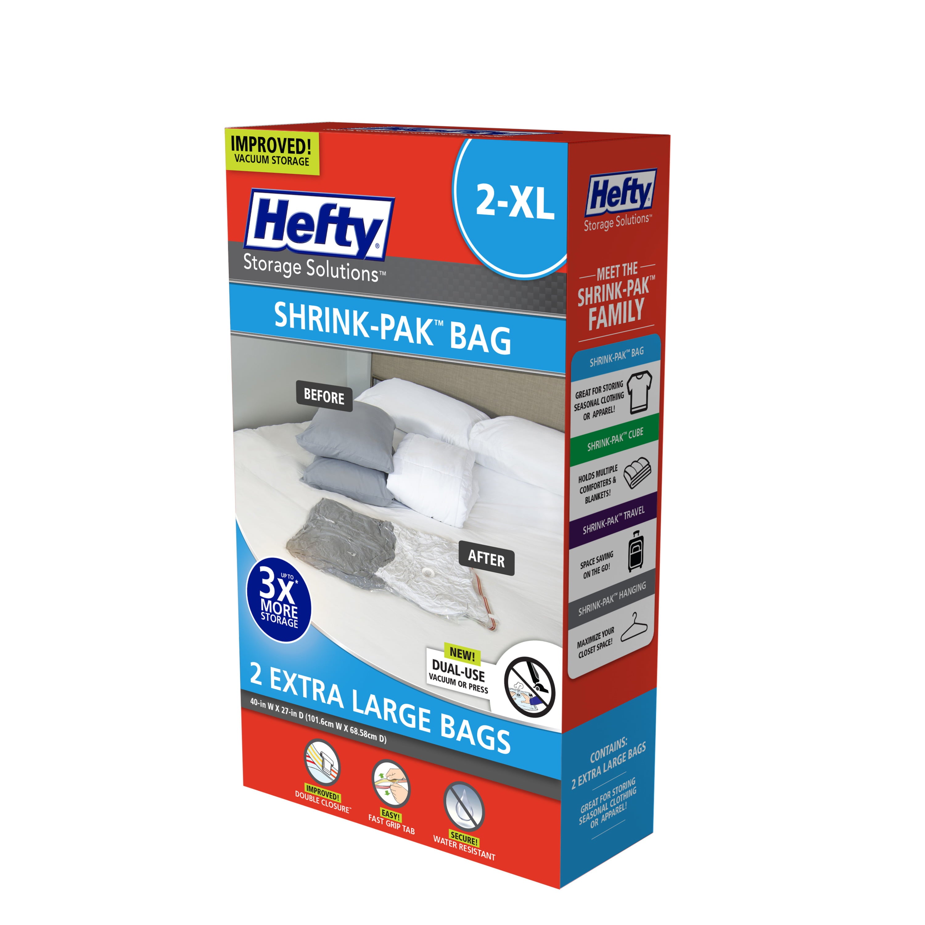 Hefty SHRINK PAK 2 XL Vacuum Storage Bags