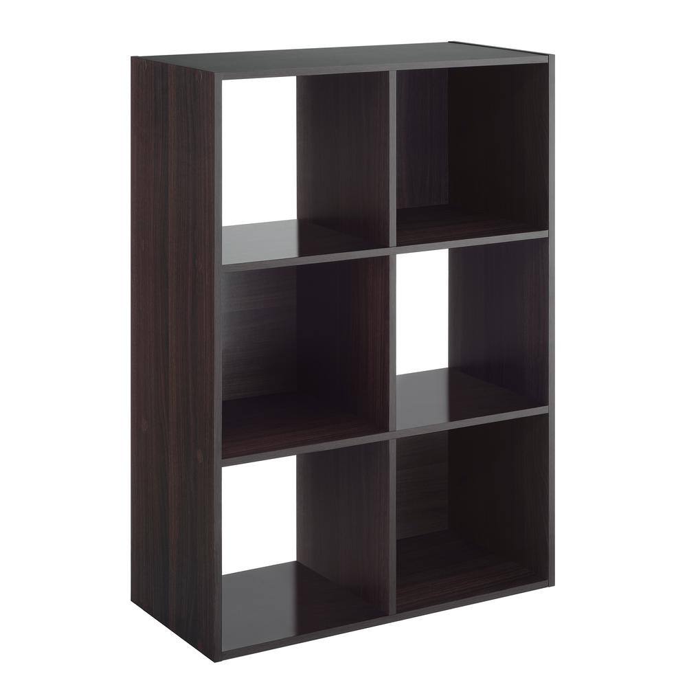 Whitmor 35 in. H x 23 in. W x 11 in. D Espresso 6- Cube Organizer 64228857ESPRBB