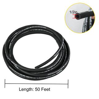 VEVOR Hydraulic Hose 50 ft. Rubber Gasoline Oil Transfer Hose 12 in. with 2 High-Tensile Steel Wire Braid 5000 PSI Max 00PSIX5NJR2YV2MH3V0