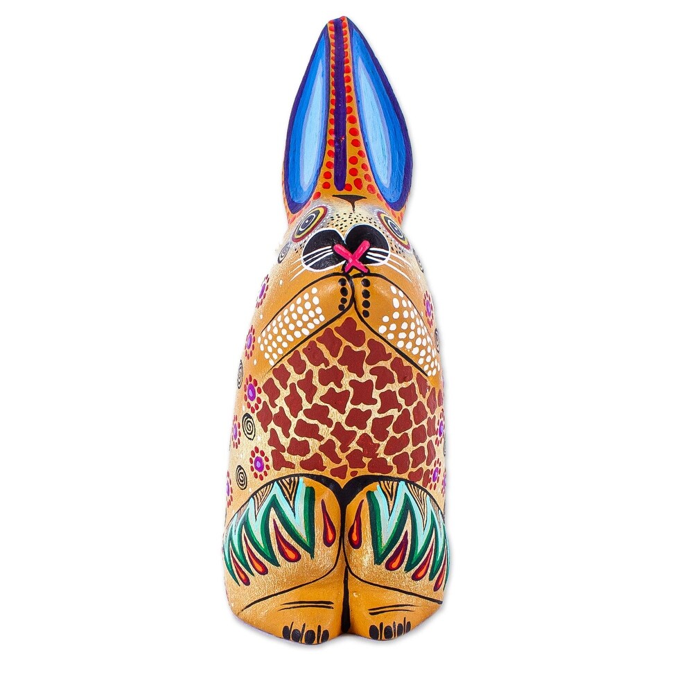 Novica Handmade Magical Rabbit Wood Alebrije Figurine