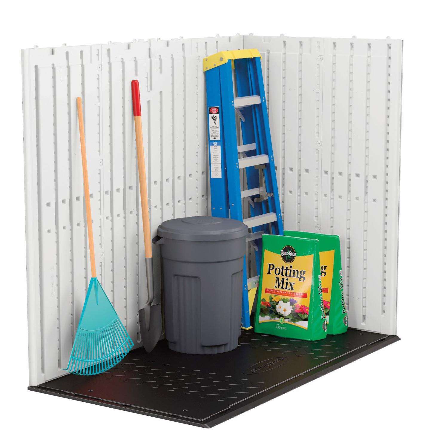 Suncast Vista 7 ft. x 4 ft. Resin Vertical Peak Storage Shed with Floor Kit