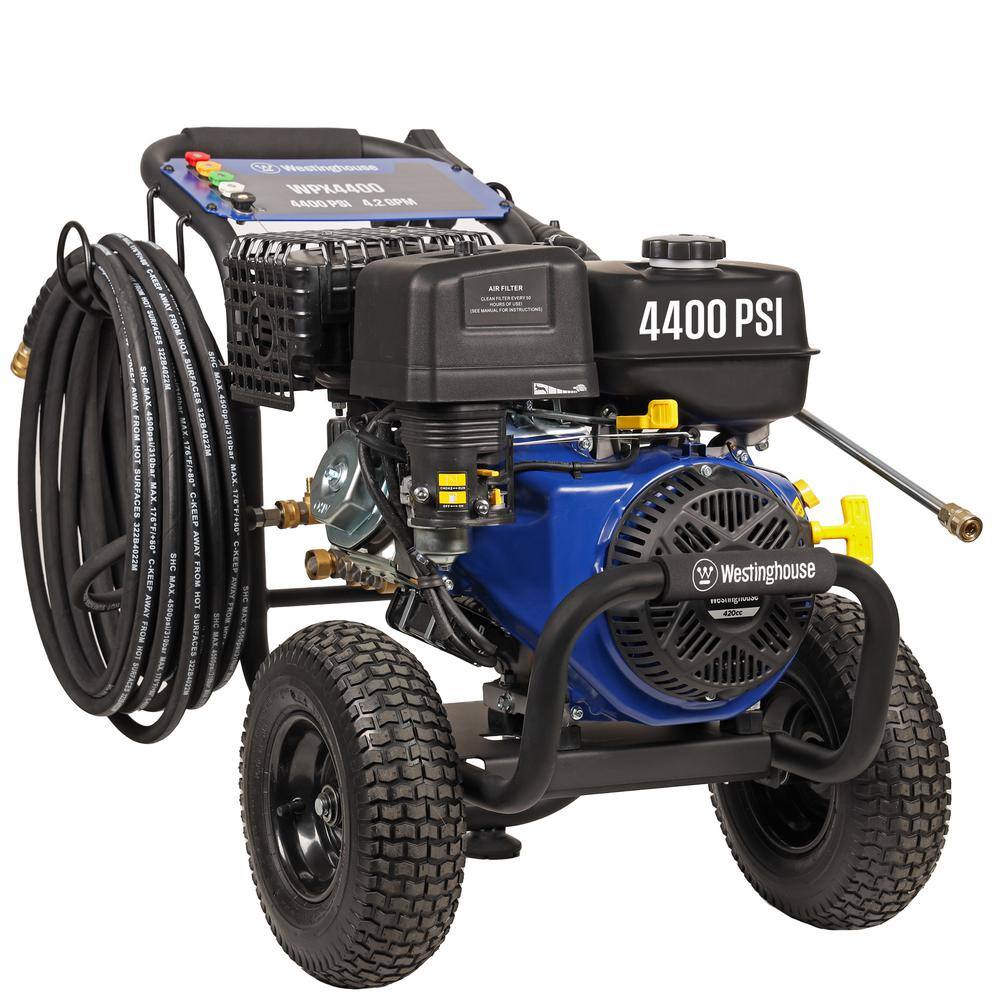 Westinghouse WPX 4400 psi 4.2 GPM 420 CC Cold Water Gas Powered Triplex Pump Pressure Washer with 5 Quick Connect Nozzles WPX4400