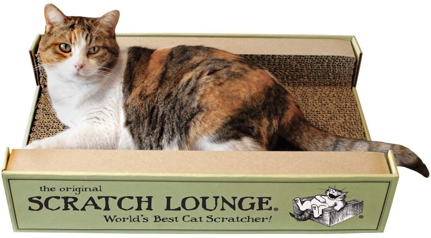 Scratch Lounge The Original XL Floor Refill， Two Pack - World's Best Cat Scratcher - Corrugated Cardboard Reversible Scratch Pad - for XL Scratchers