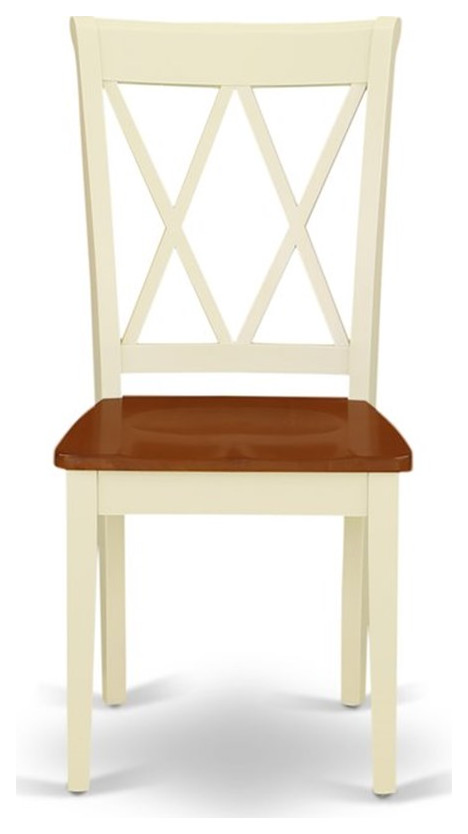 Atlin Designs 11 quotWood Dining Chairs in Cream (Set of 2)   Transitional   Dining Chairs   by Homesquare  Houzz