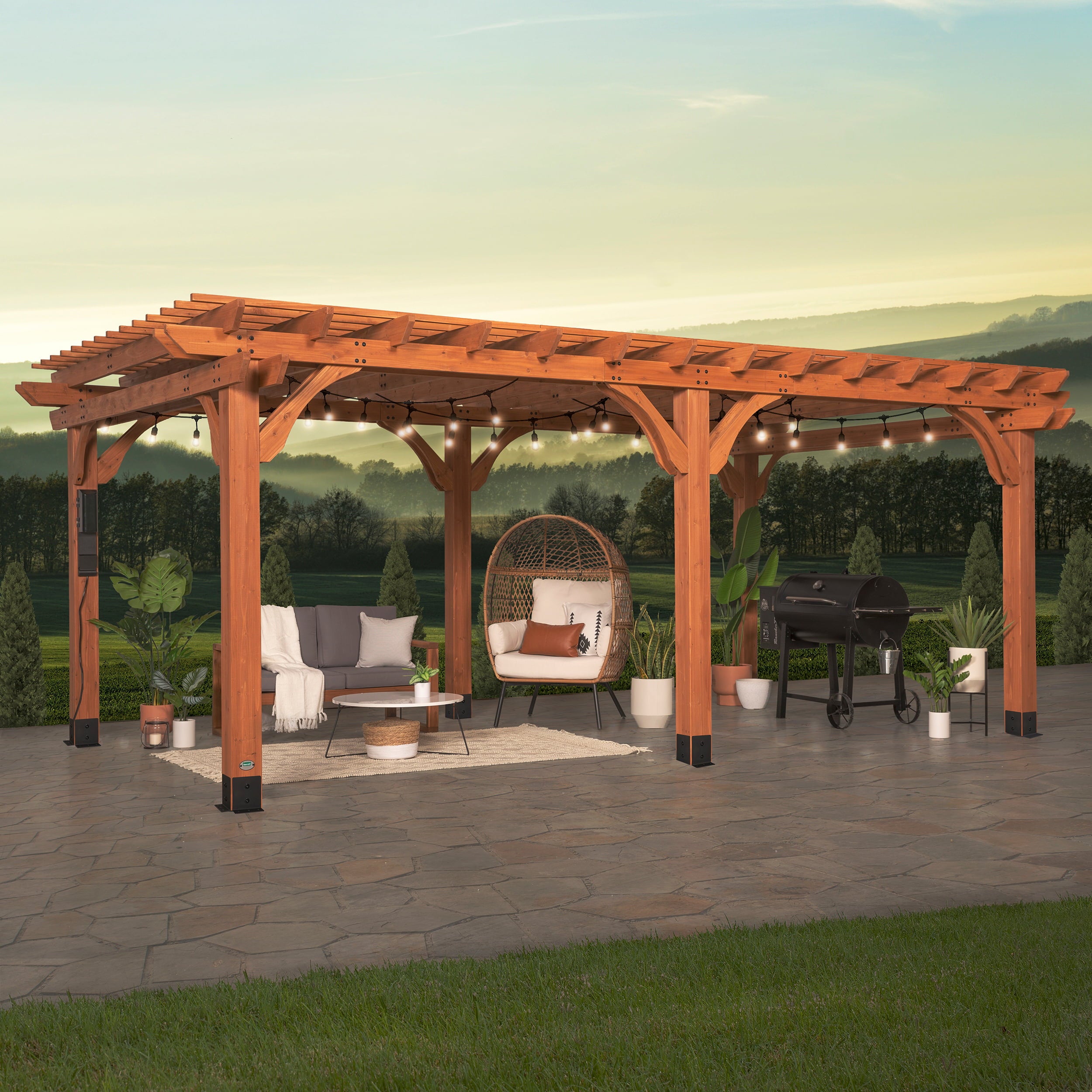 Backyard Discovery 20' x 12'Beaumont Pergola 120.2 in Brown