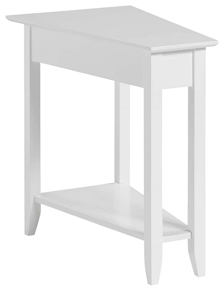 American Heritage Wedge End Table With Shelf   Transitional   Side Tables And End Tables   by VirVentures  Houzz