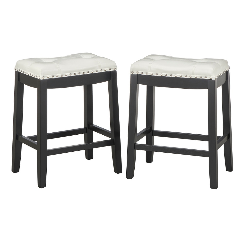 Simple Living Lonnie 24 inch Padded Counter Height Saddle Stools (Set of 2)