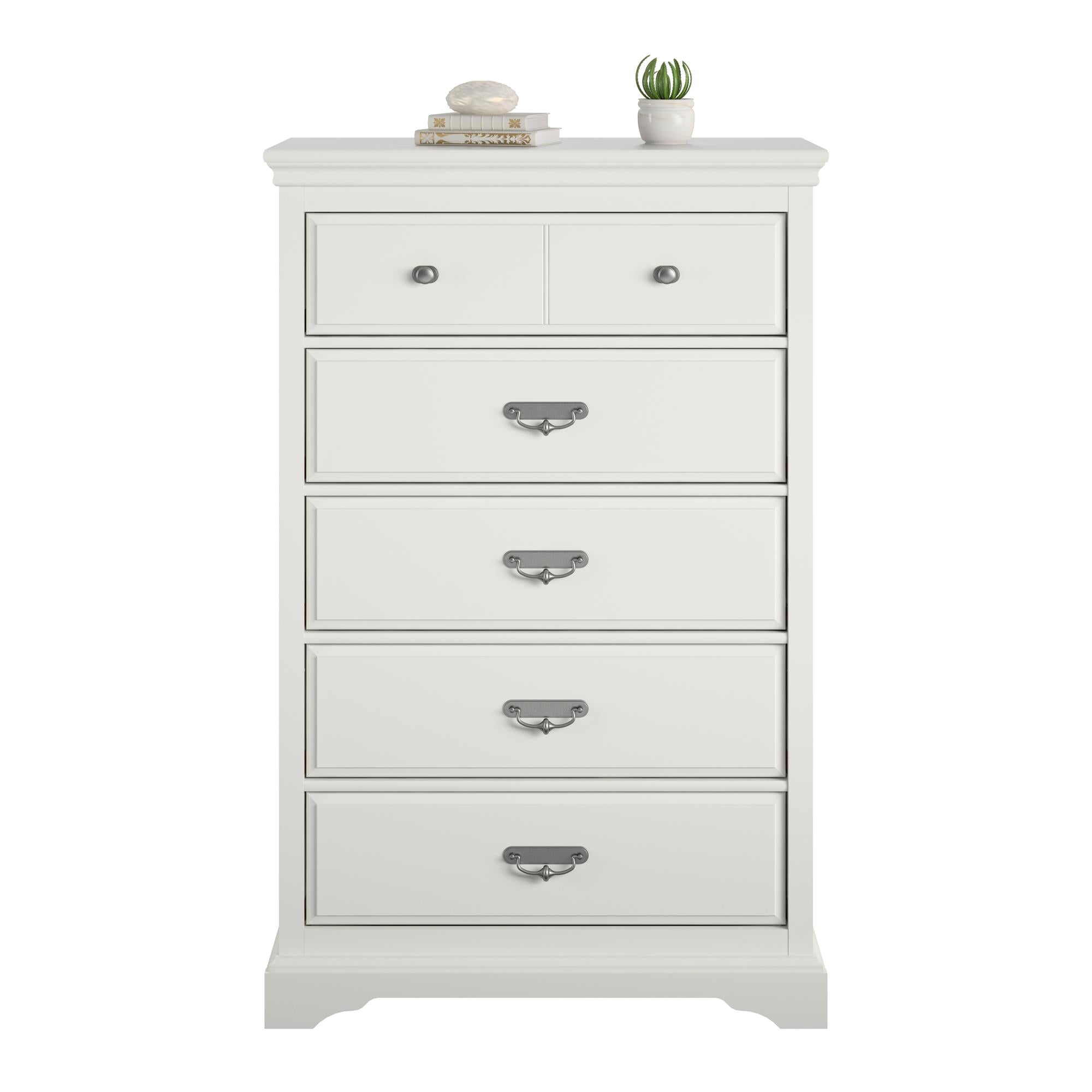 Ameriwood Home Vox 5 Drawer Dresser, White