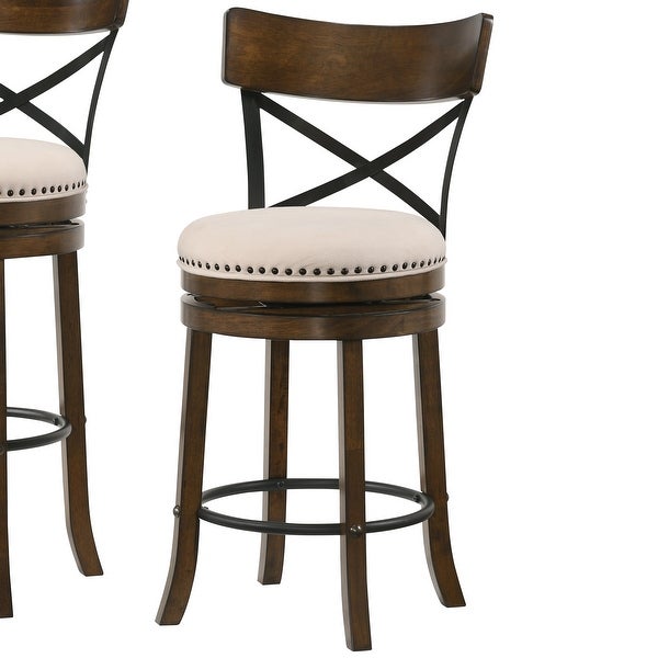 Furniture of America Heidi Modern Farmhouse Swivel Barstools Set of 2