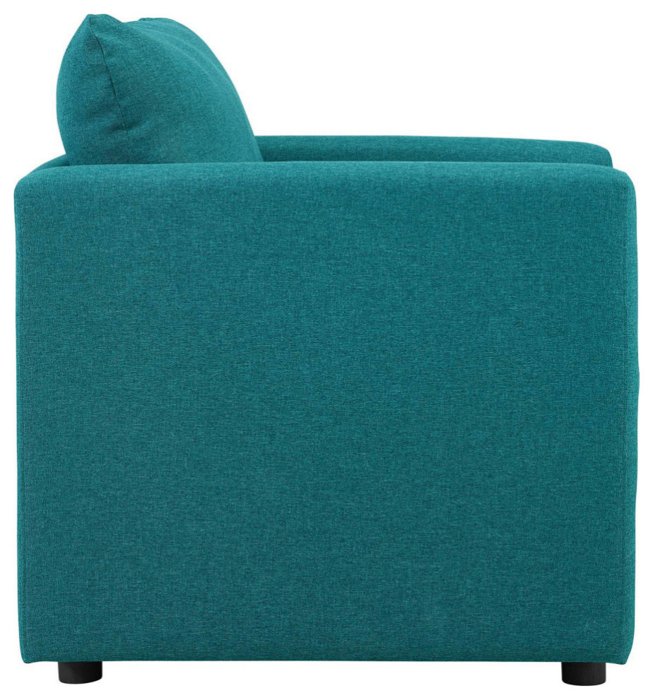 Rowan Teal Upholstered Fabric Armchair   Modern   Armchairs And Accent Chairs   by Rustic Home Furniture Deco  Houzz