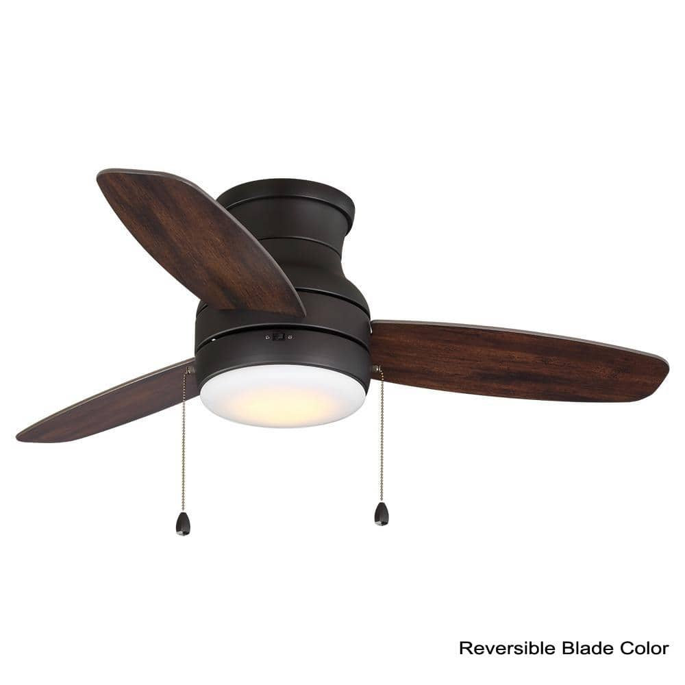 Home Decorators Collection 59344 Ashby Park 44 in. White Color Changing Integrated LED Bronze Ceiling Fan with Light Kit and 3 Reversible Blades