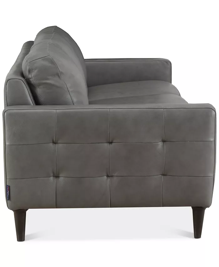 Furniture CLOSEOUT! Locasta 84 Tufted Leather Sofa