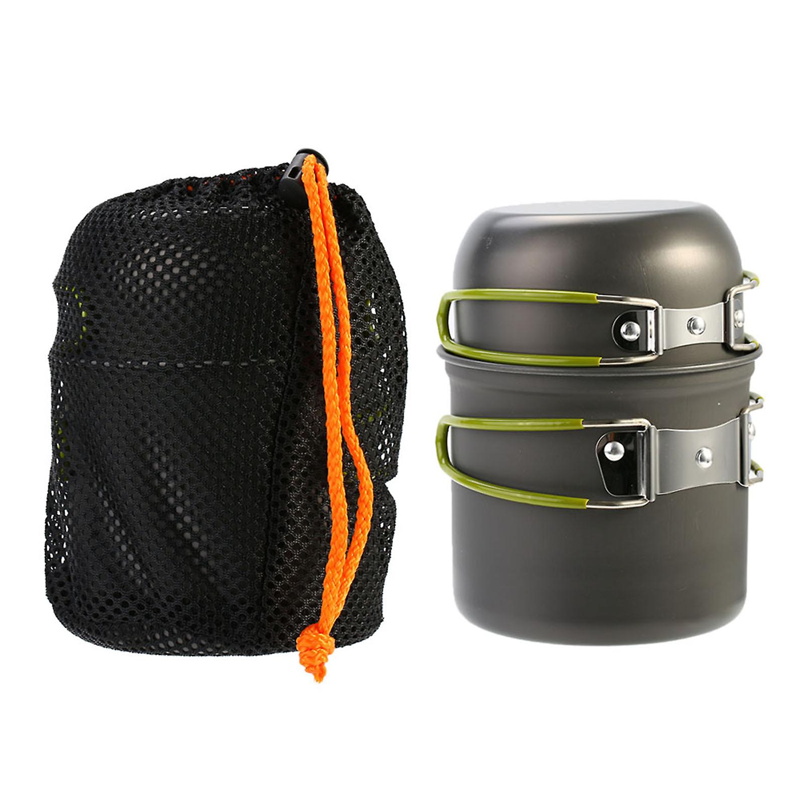 Compact Aluminium Alloy Pot Set Foldable Handgrip With Storage Bag For Outdoor Camping Survival