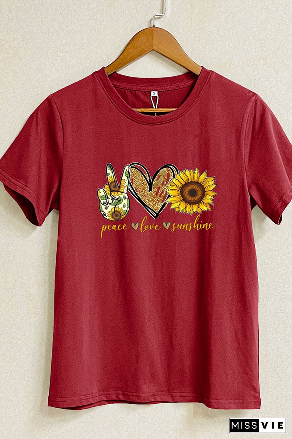 Peace Love Sunshine Short Sleeve Graphic Tee Wholesale